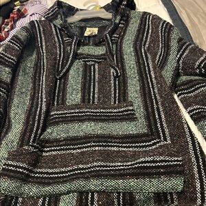 Striped Green and Black Hoodie